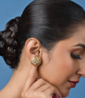 Golden Stud Earrings for Women | Floral Earrings | Kisaah